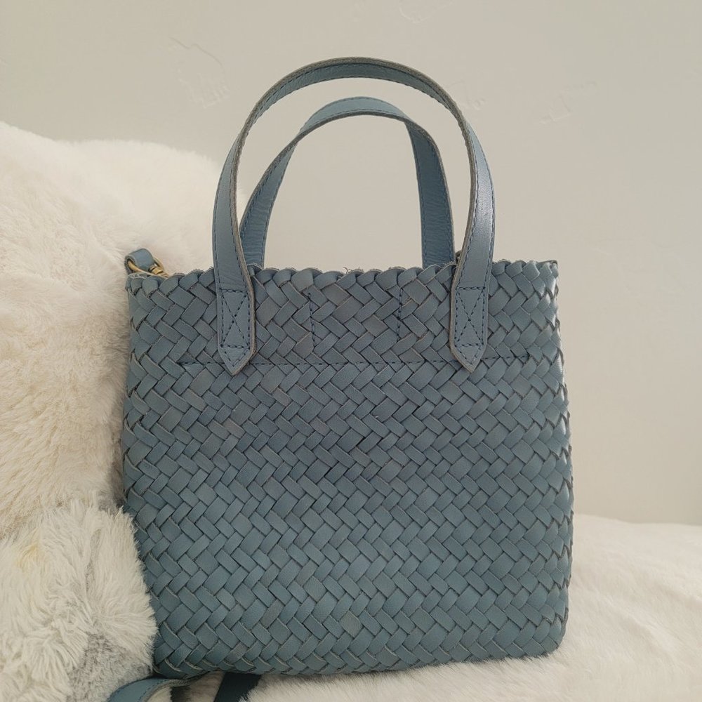 Madewell small woven leather tote